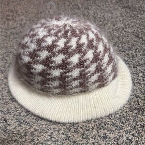 Cozy Brown and Cream womens Knit Hat